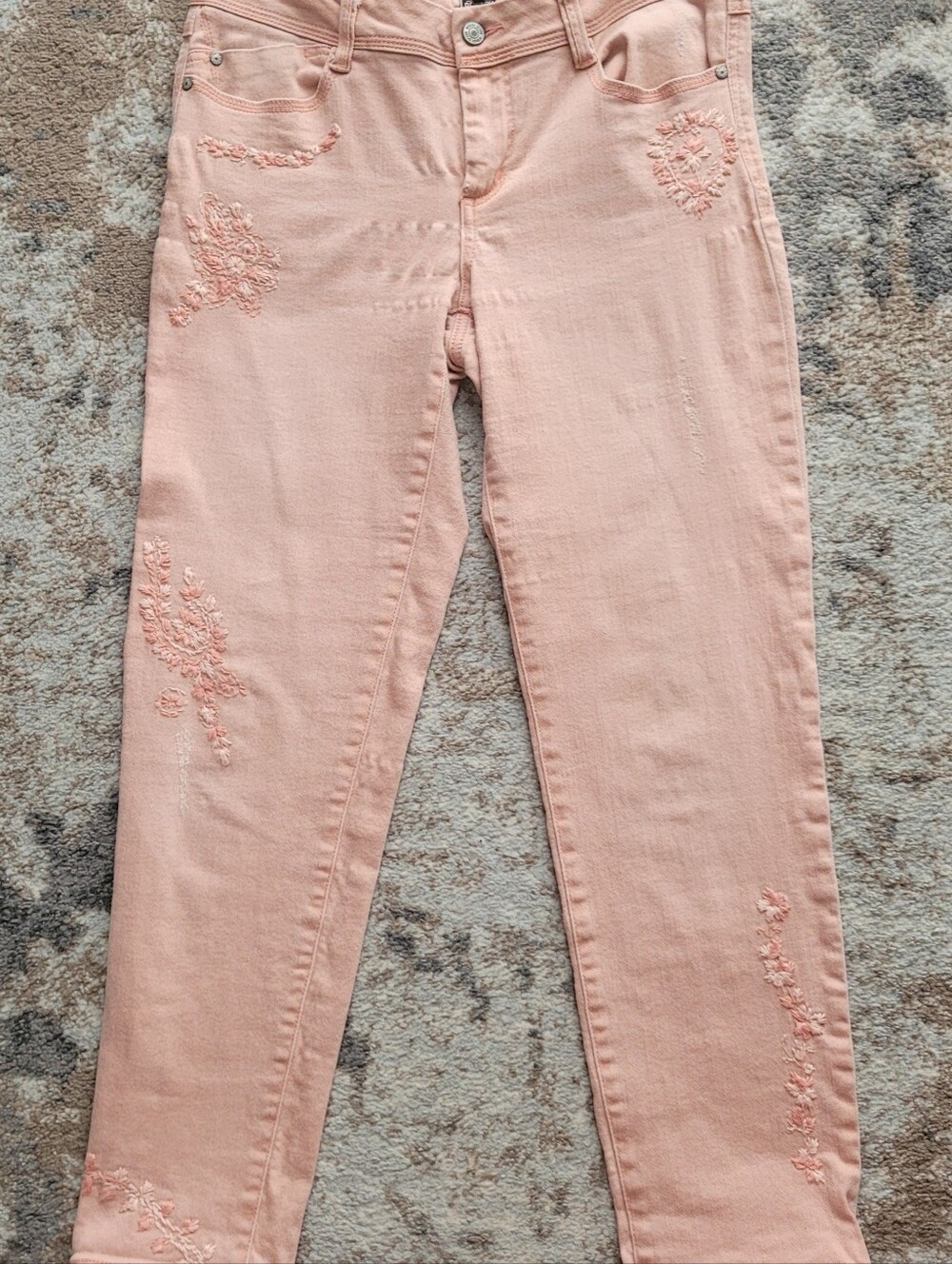 Rewash Blush Pink Denim Button-Front Jeans